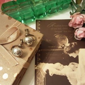 ANTIQUE 925 STERLING SILVER TAXCO MEXICO SCREW BACK EARRINGS